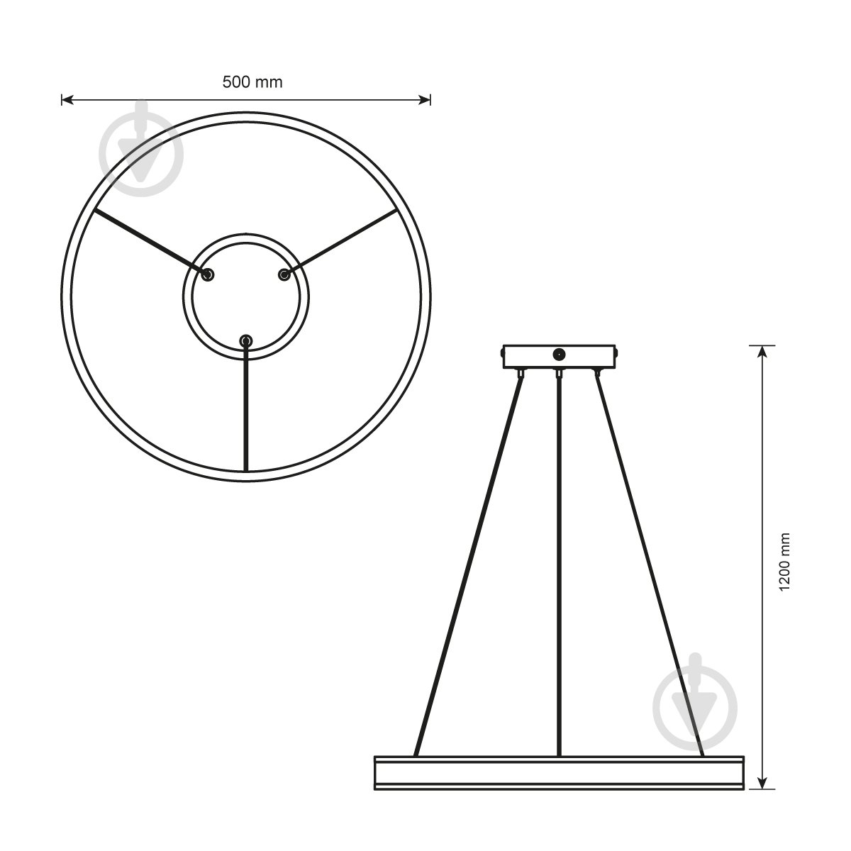 Світильник підвісний LIGHT SET VERBA LED PL 5012 70 Вт чорний - фото 3 Світильник підвісний LIGHT SET VERBA LED PL 5012 70 Вт чорний - фото 3