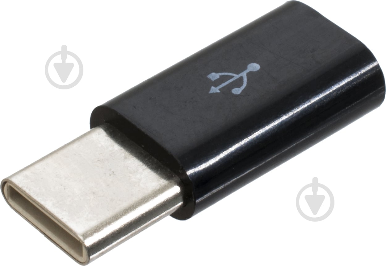 Переходник Patron MICRO USB на Type-C (F/M) черный (ADAPT-PN-MIC-TYPE-C) - фото 1