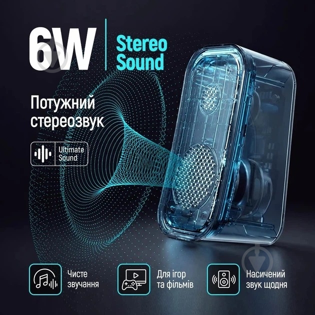 Акустическая система ColorWay Aura USB/Bluetooth CW-SPU02GR 2.0 grey - фото 4