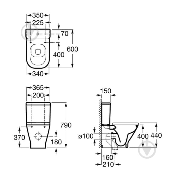 Унітаз-компакт ROCA Gap Rimless A34D738000 - фото 2