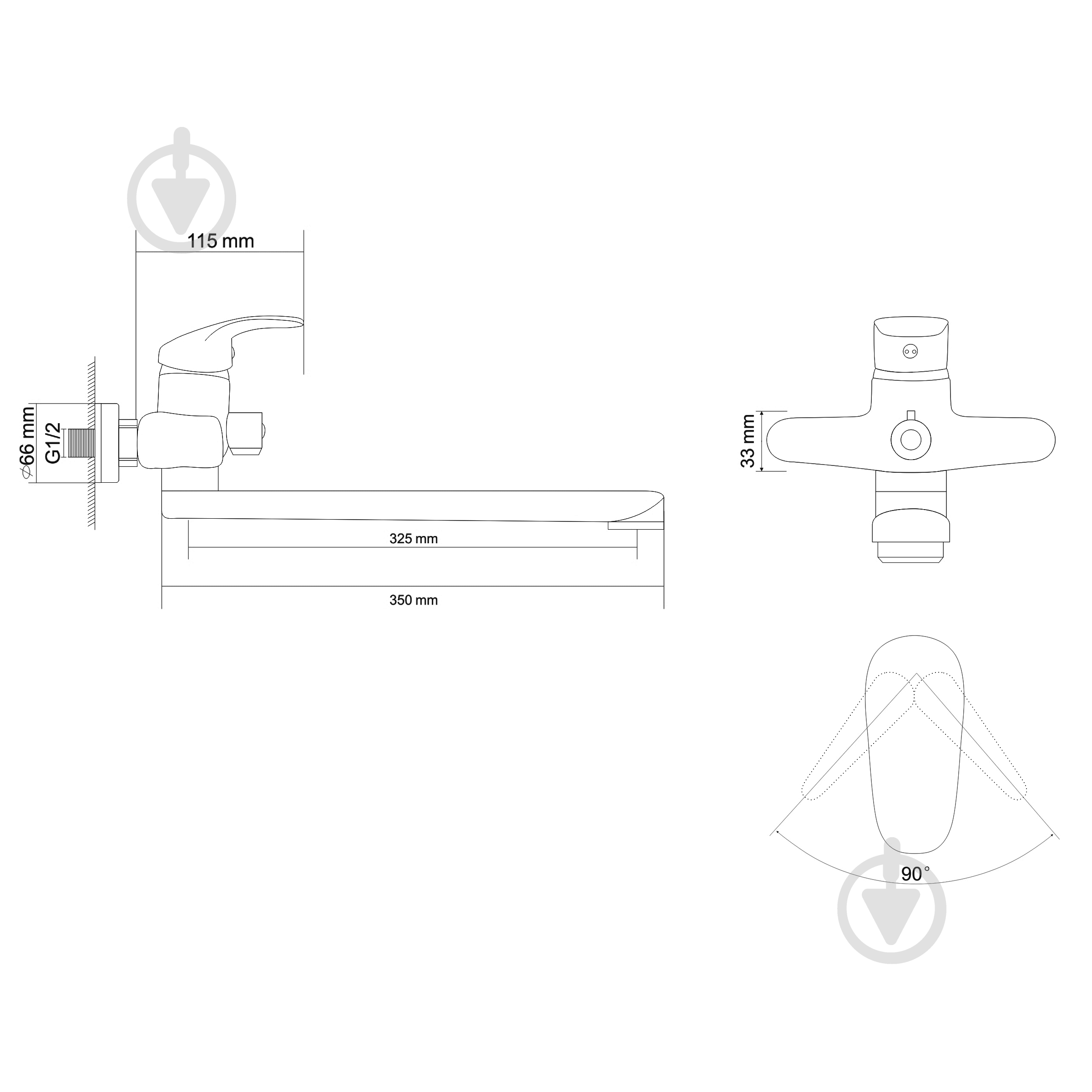 Смеситель для ванны RJ Soft RBZZ001-9B - фото 2 Смеситель для ванны RJ Soft RBZZ001-9B - фото 2