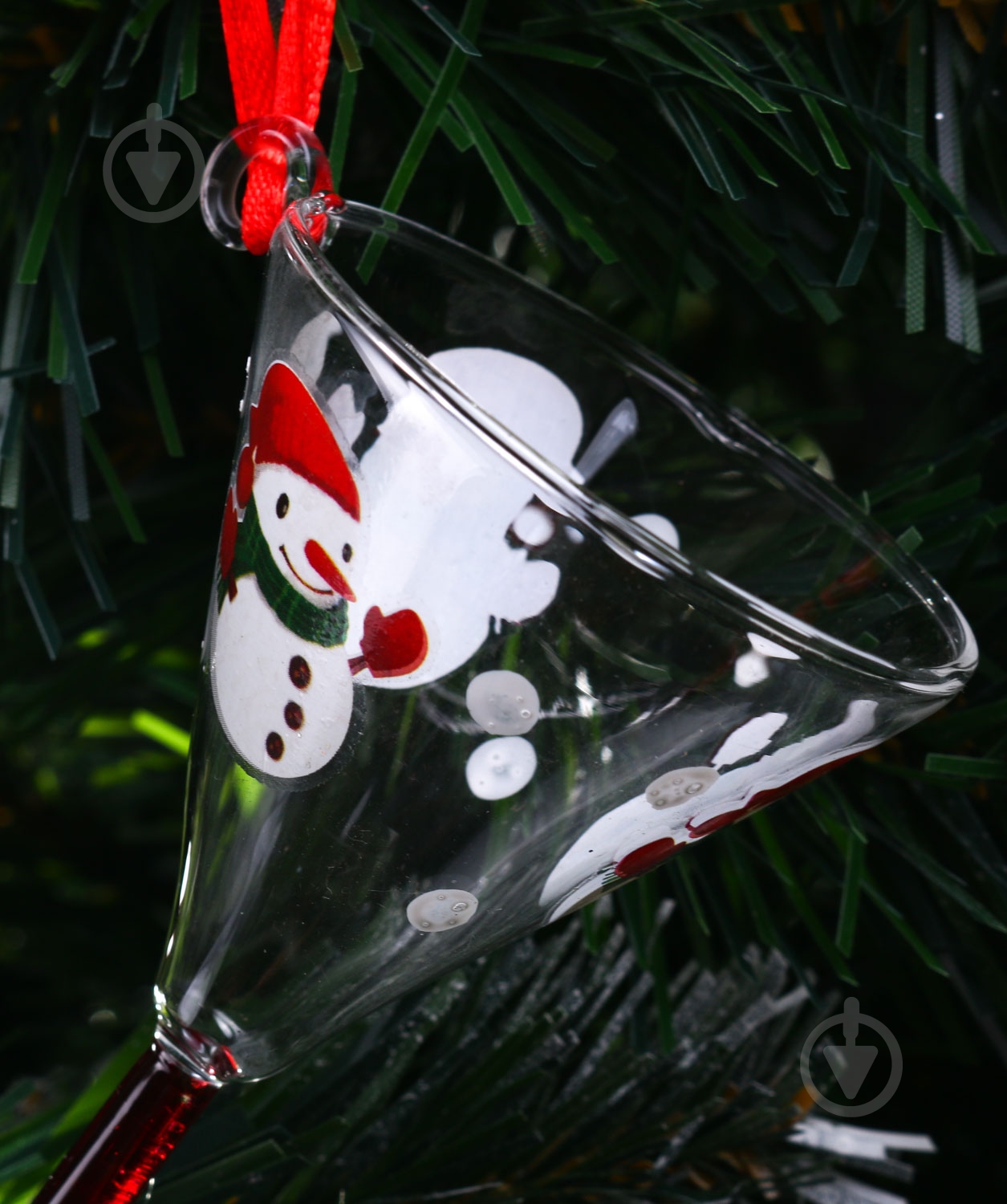 Елочная игрушка в форме бокала 10 см - фото 3