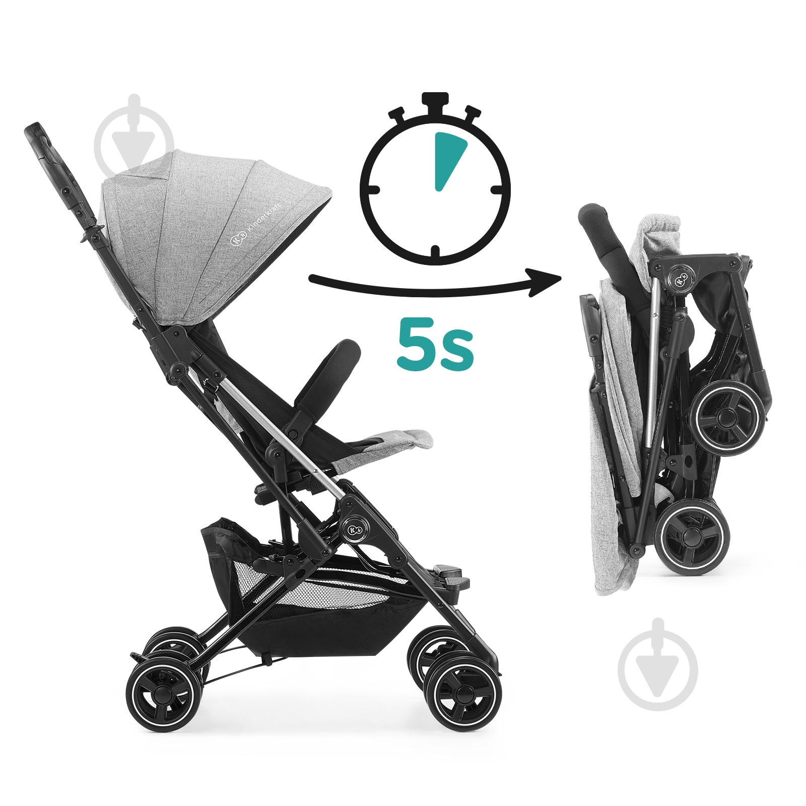 Коляска прогулочная Kinderkraft Mini Dot Grey KKWMINIGRY0000 - фото 3 Коляска прогулочная Kinderkraft Mini Dot Grey KKWMINIGRY0000 - фото 3