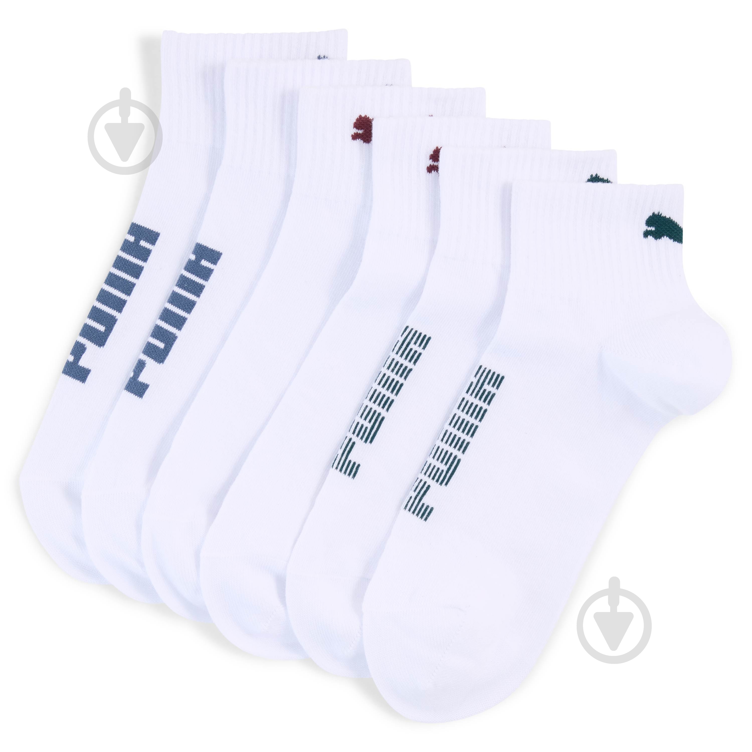 Шкарпетки Puma UNISEX RIB LOGO QUARTER 3P 94721803 р.35-38 білий - фото 1