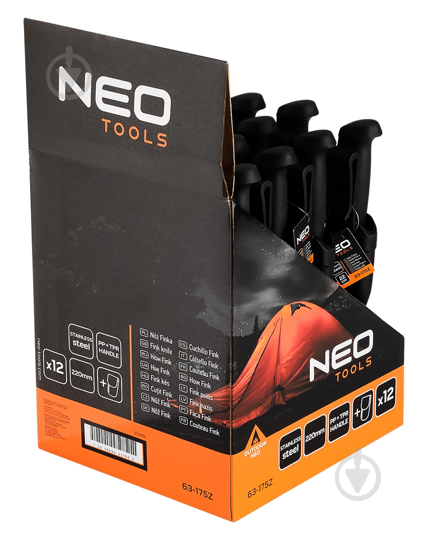 Нож NEO tools Fink 22 см 63-175Z - фото 3 Нож NEO tools Fink 22 см 63-175Z - фото 3