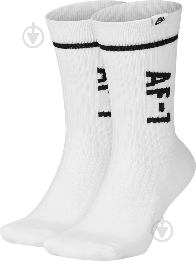 Шкарпетки Nike U SNKR SOX AF1 CREW SK0136-100 р.M білий 2 шт. - фото 1