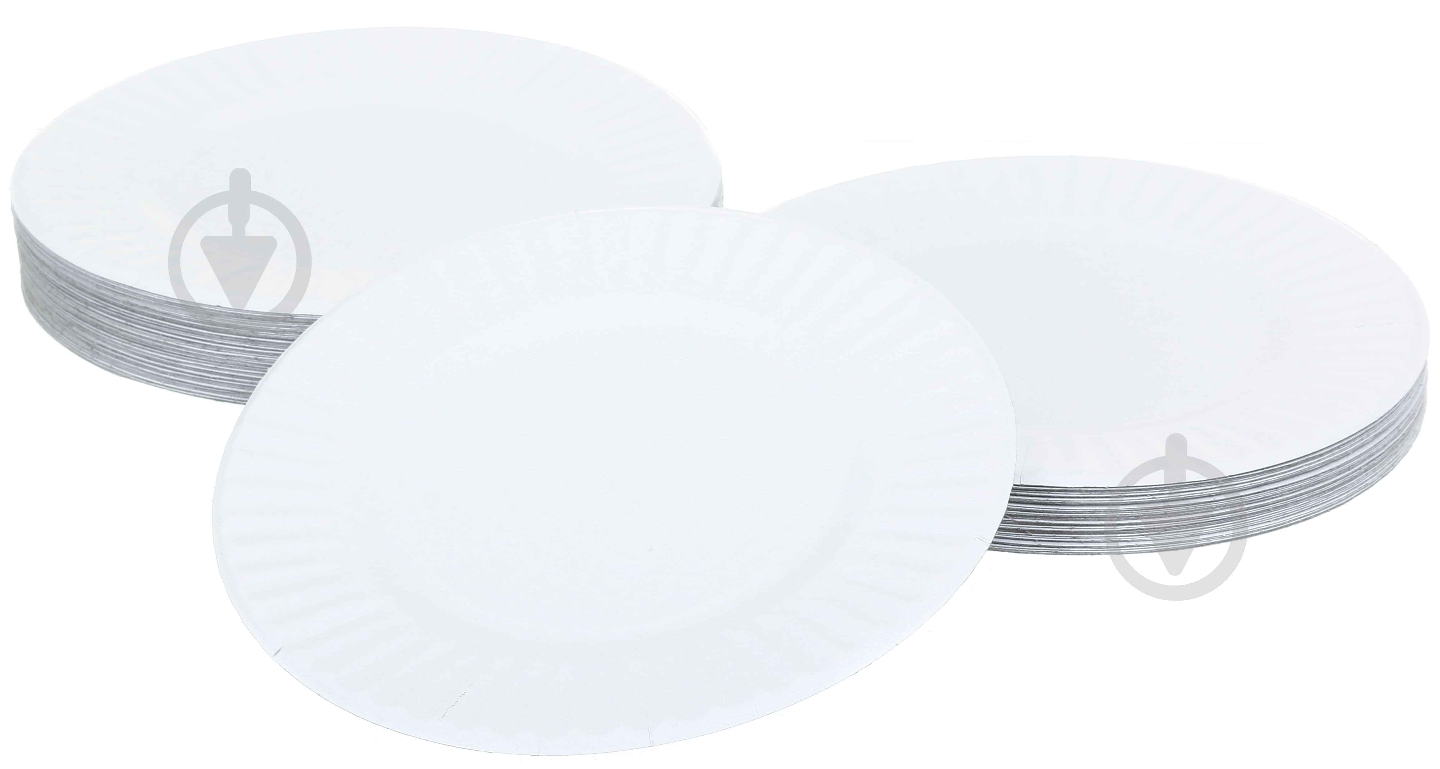 Тарелка одноразовая бумажная белая Weekend 100 шт. - фото 1