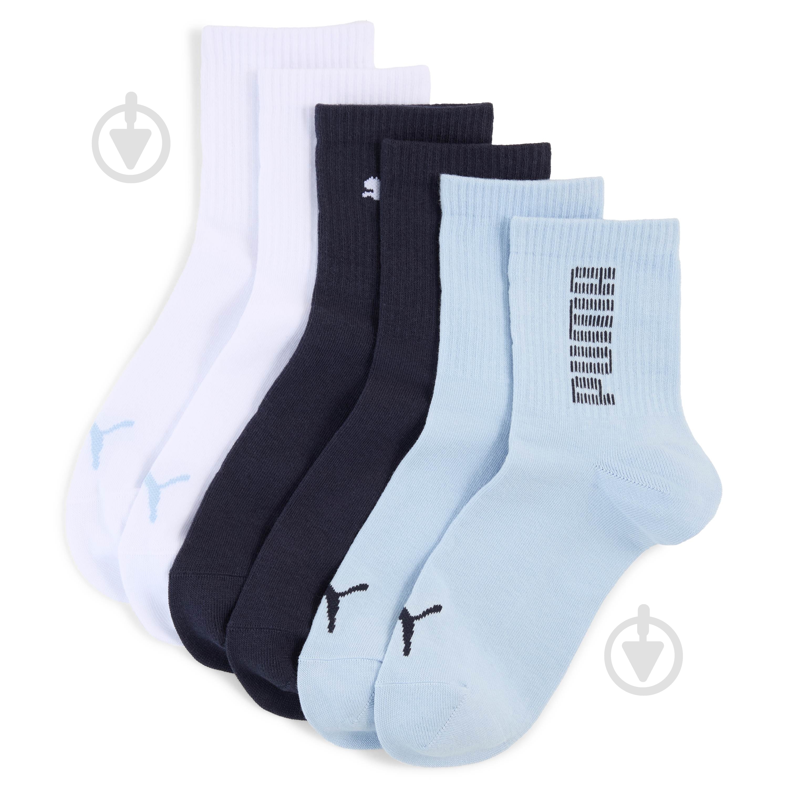 Носки Puma UNISEX RIB LOGO SHORT SOCK 3P 94721601 р.35-38 синий - фото 1 Носки Puma UNISEX RIB LOGO SHORT SOCK 3P 94721601 р.35-38 синий - фото 1