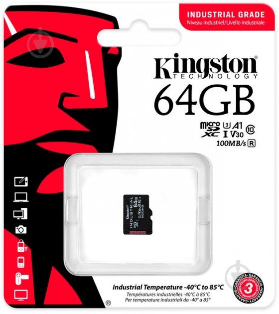 Карта памяти Kingston microSDXC 64 ГБ Class 10 (SDCIT2/64GBSP) - фото 3