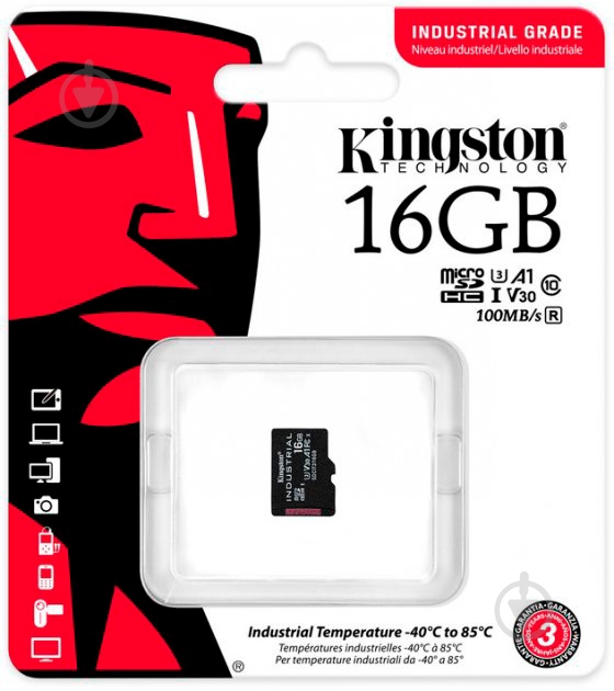 Карта памяти Kingston microSDHC 16 ГБ Class 10 (SDCIT2/16GBSP) - фото 3 Карта памяти Kingston microSDHC 16 ГБ Class 10 (SDCIT2/16GBSP) - фото 3