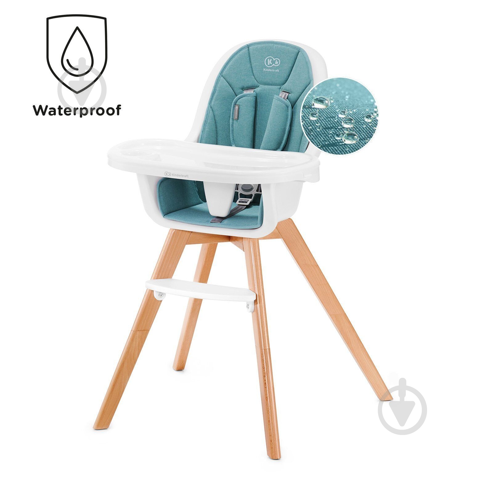 Стільчик для годування Kinderkraft Tixi Turquoise (KKKTIXITRQ0000) - фото 2 Стільчик для годування Kinderkraft Tixi Turquoise (KKKTIXITRQ0000) - фото 2