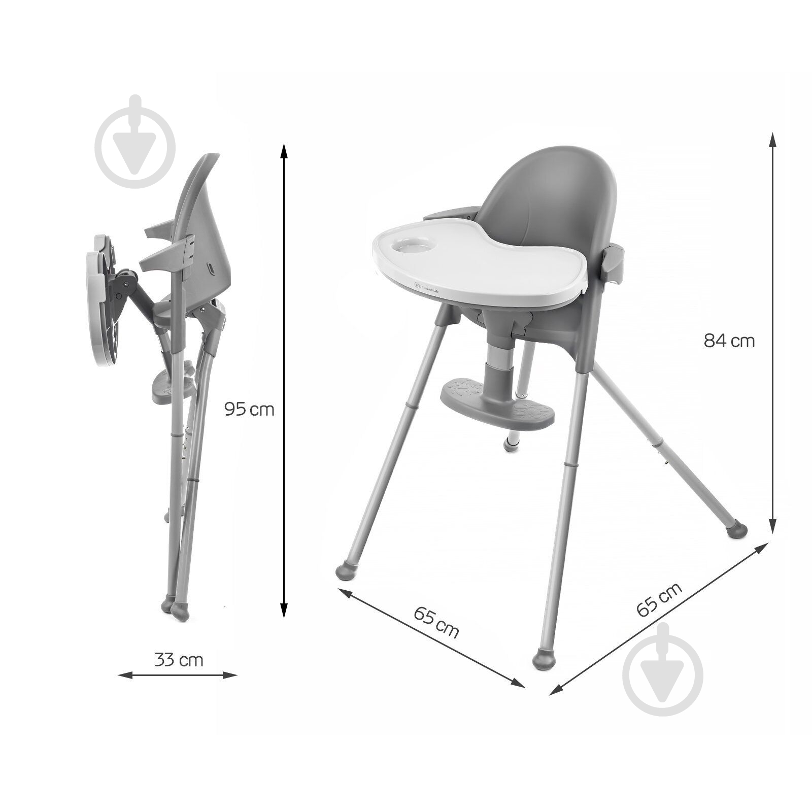 Стільчик для годування Kinderkraft Pini Gray (KKKPINIGRY0000) - фото 11 Стільчик для годування Kinderkraft Pini Gray (KKKPINIGRY0000) - фото 11