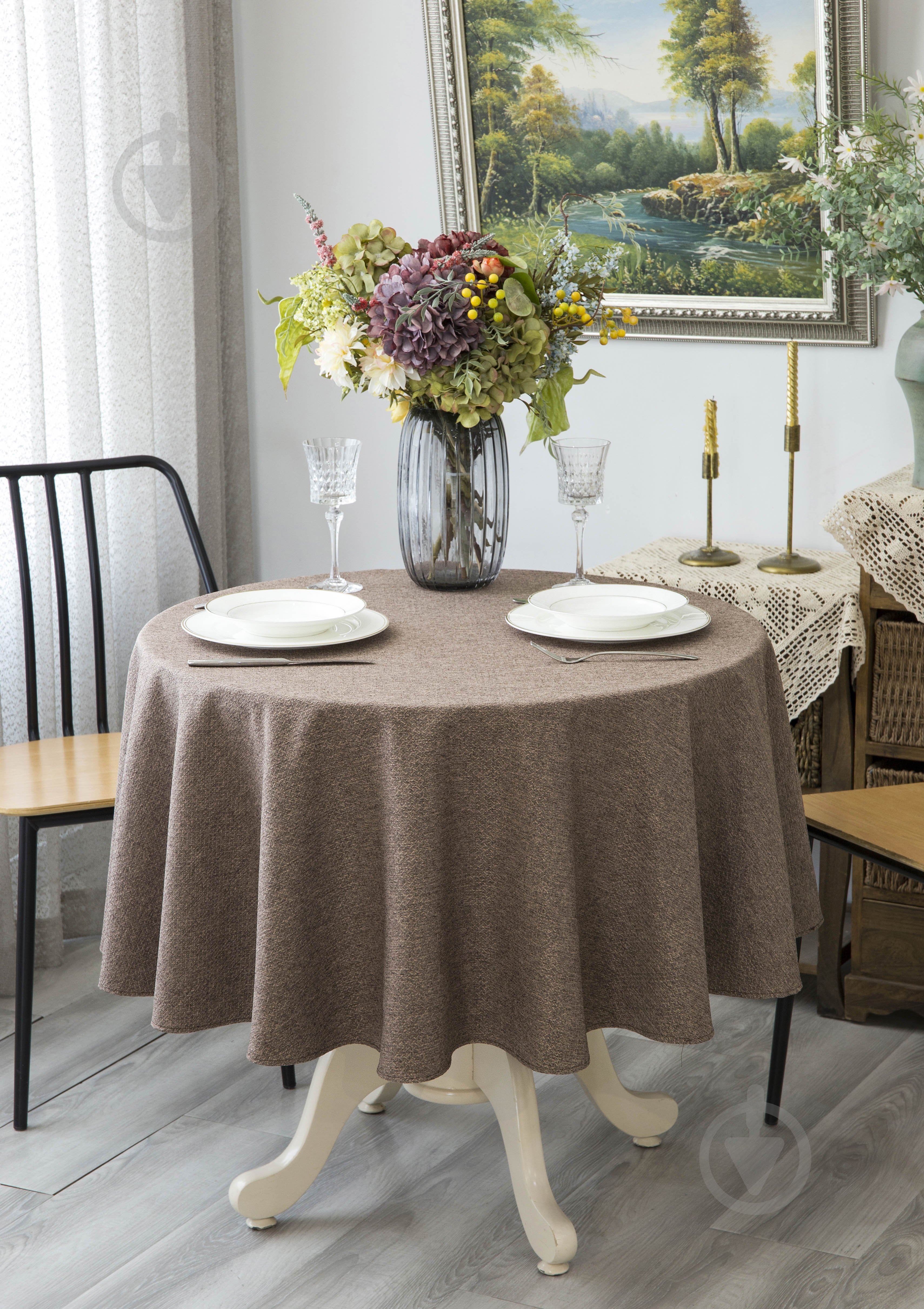 Скатерть Parma Ø 160 см тауп Luna - фото 3