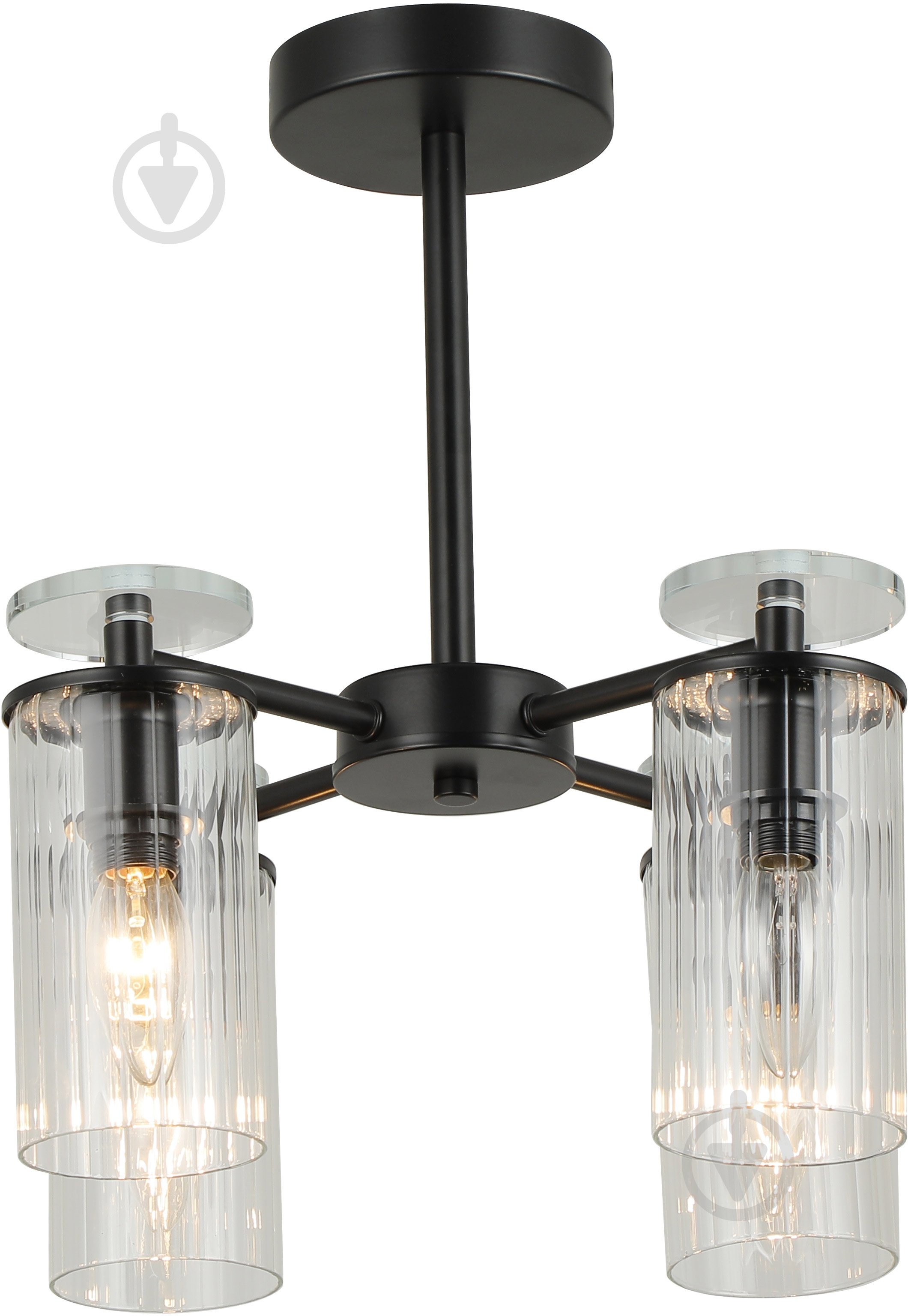 Люстра стельова Sensio Aries 4x40 Вт E14 чорний ALG-74590/4 - фото 1