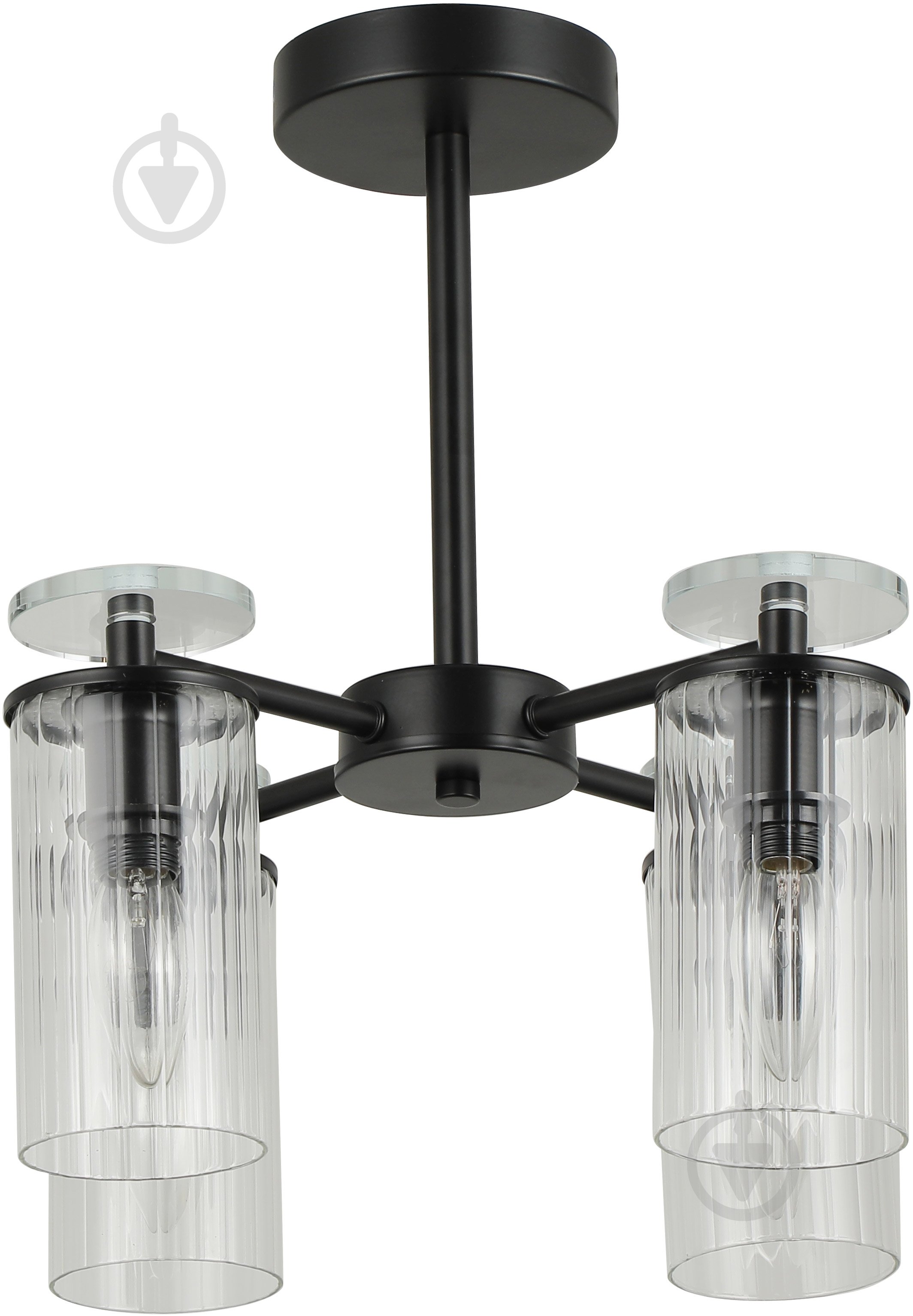 Люстра стельова Sensio Aries 4x40 Вт E14 чорний ALG-74590/4 - фото 2