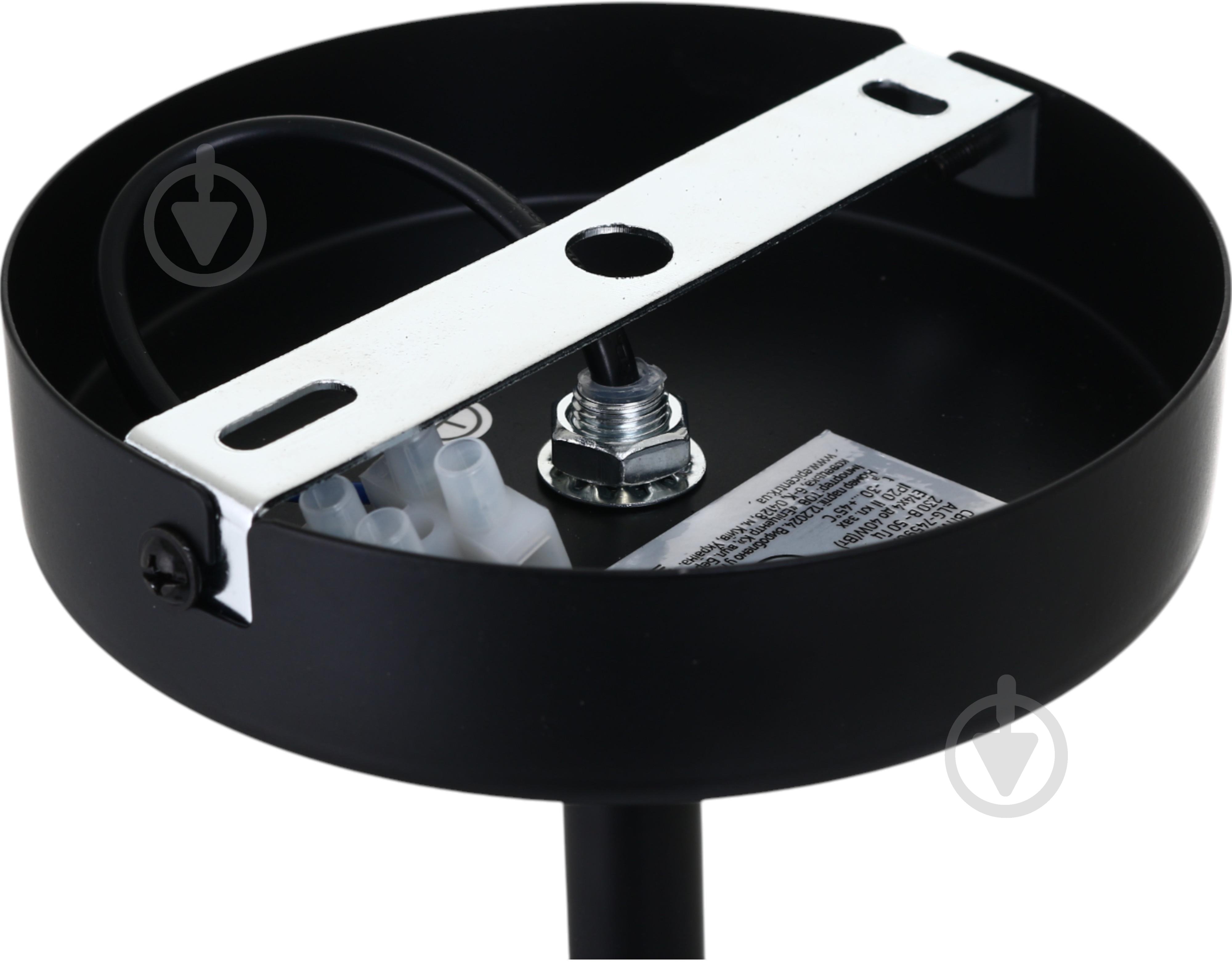 Люстра стельова Sensio Aries 4x40 Вт E14 чорний ALG-74590/4 - фото 3