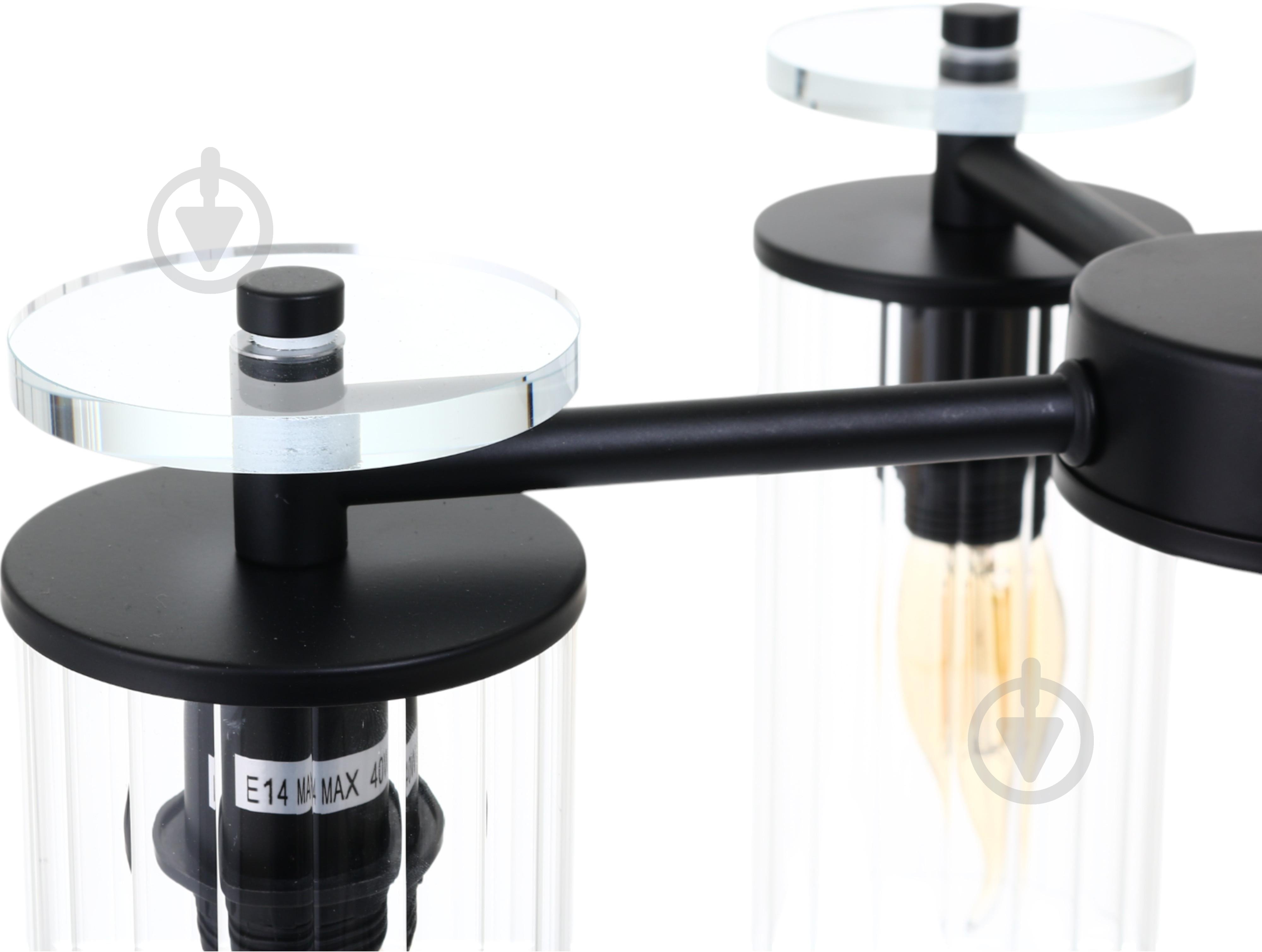 Люстра стельова Sensio Aries 4x40 Вт E14 чорний ALG-74590/4 - фото 7