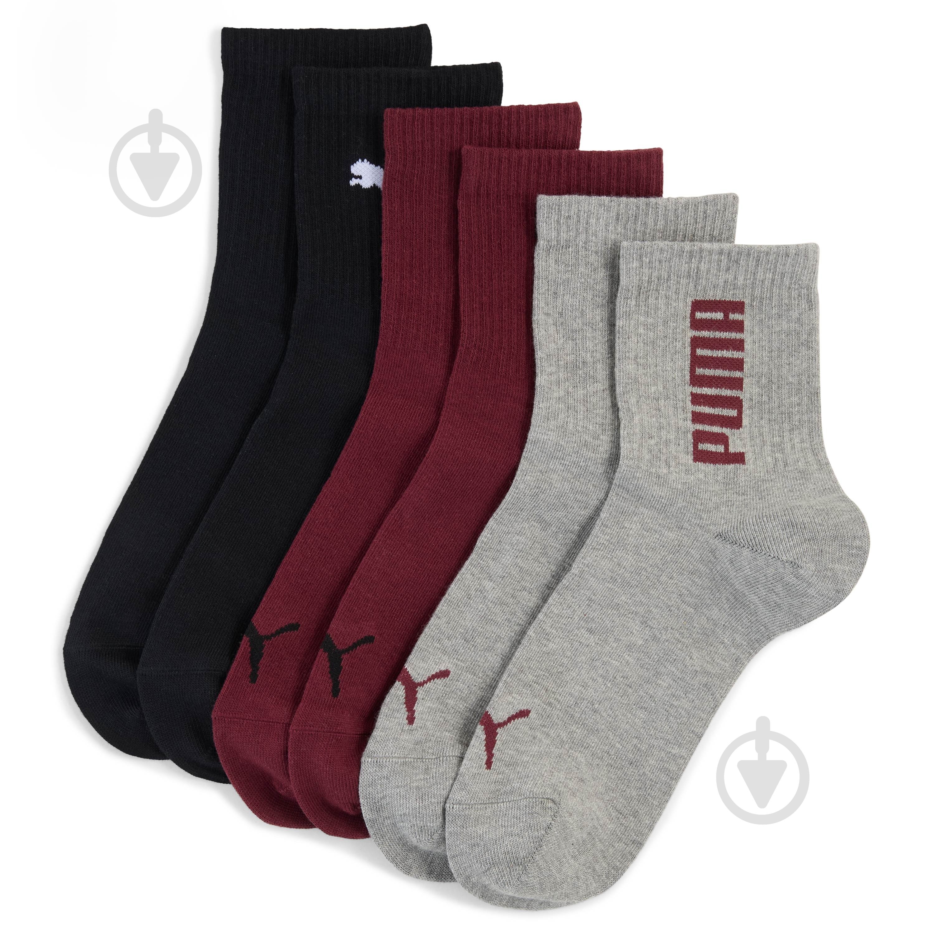 Шкарпетки Puma PUMA UNISEX RIB LOGO SHORT SOCK 3P 94721604 р.43-46 червоний - фото 1