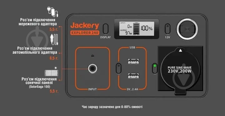 Зарядна станція Jackery EXPLORER 240EU (240 Вт·год) - фото 2 Зарядна станція Jackery EXPLORER 240EU (240 Вт·год) - фото 2