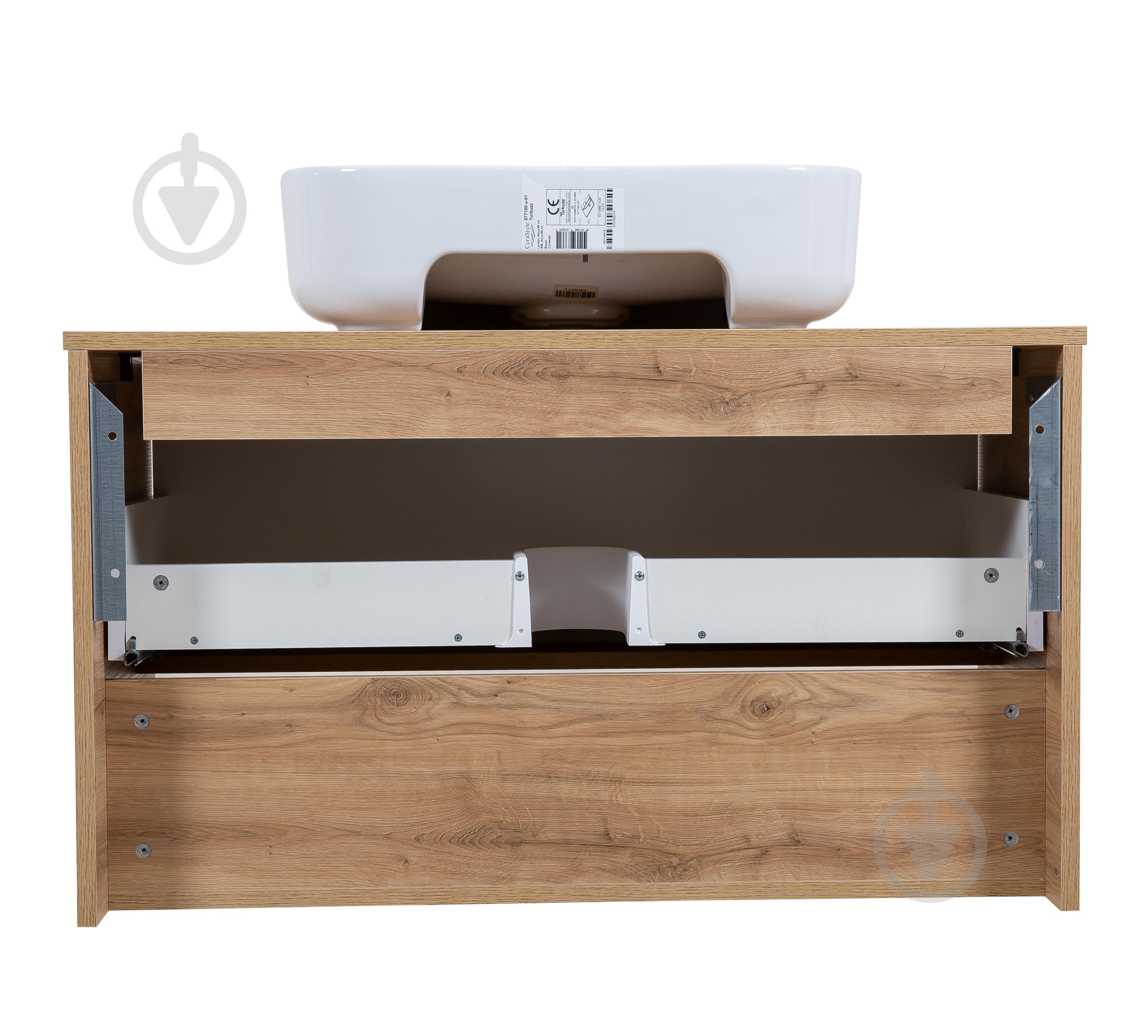 Тумба подвесная ScandiSPA Edda севилья со столешницей 100 см с умывальником Aqua 60 см - фото 6