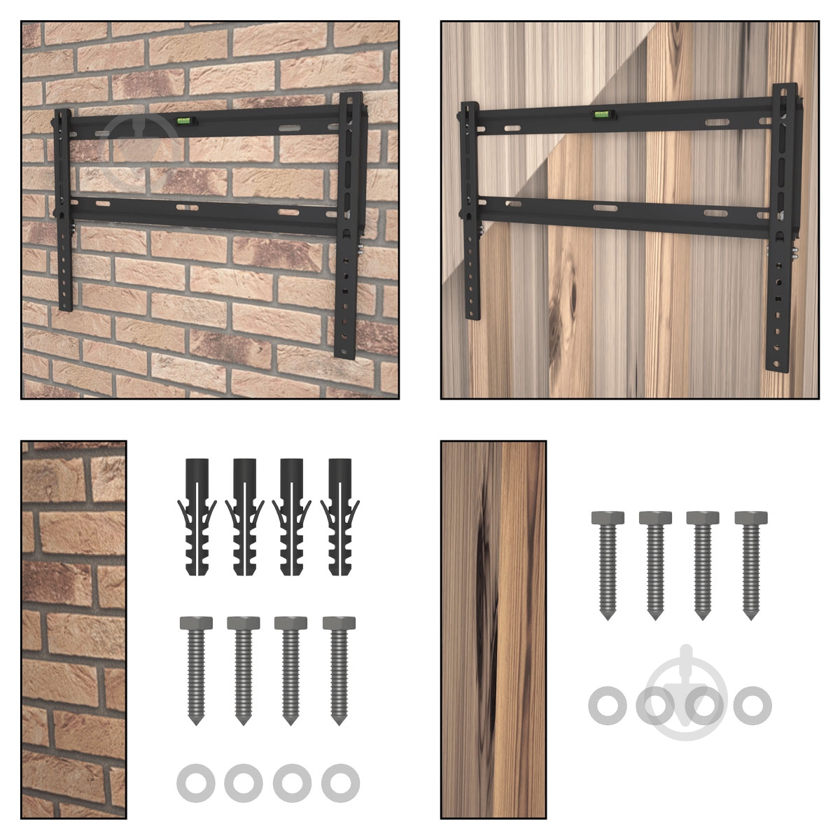 Крепление для телевизора Valore TW-46 фиксированные 42"-90" черный - фото 8