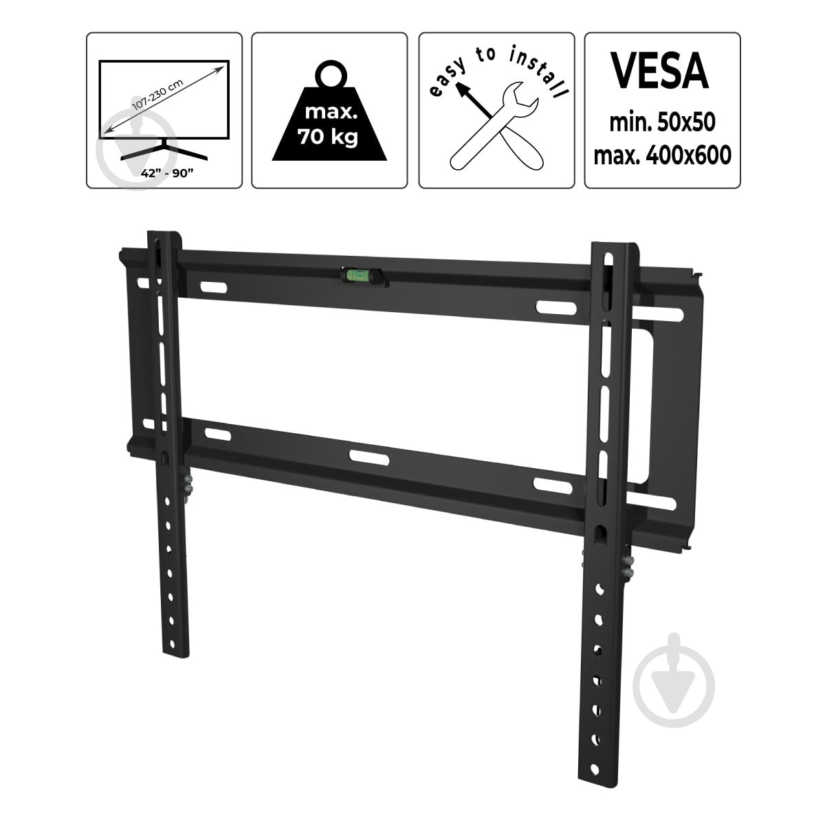 Крепление для телевизора Valore TW-46 фиксированные 42"-90" черный - фото 7