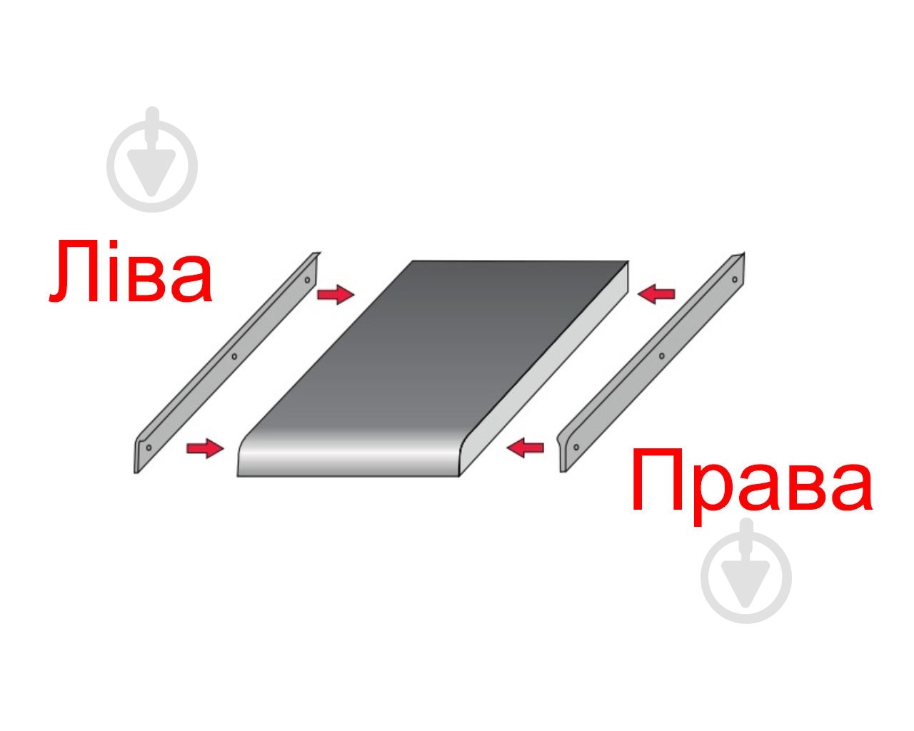 Накладка на стільницю DC U-подібна права 600x40x0,9 мм чорний матовий - фото 3