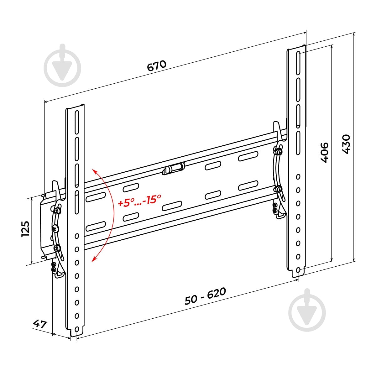 Крепление для телевизора Valore TWA-46 наклонные 42"-90" черный - фото 11