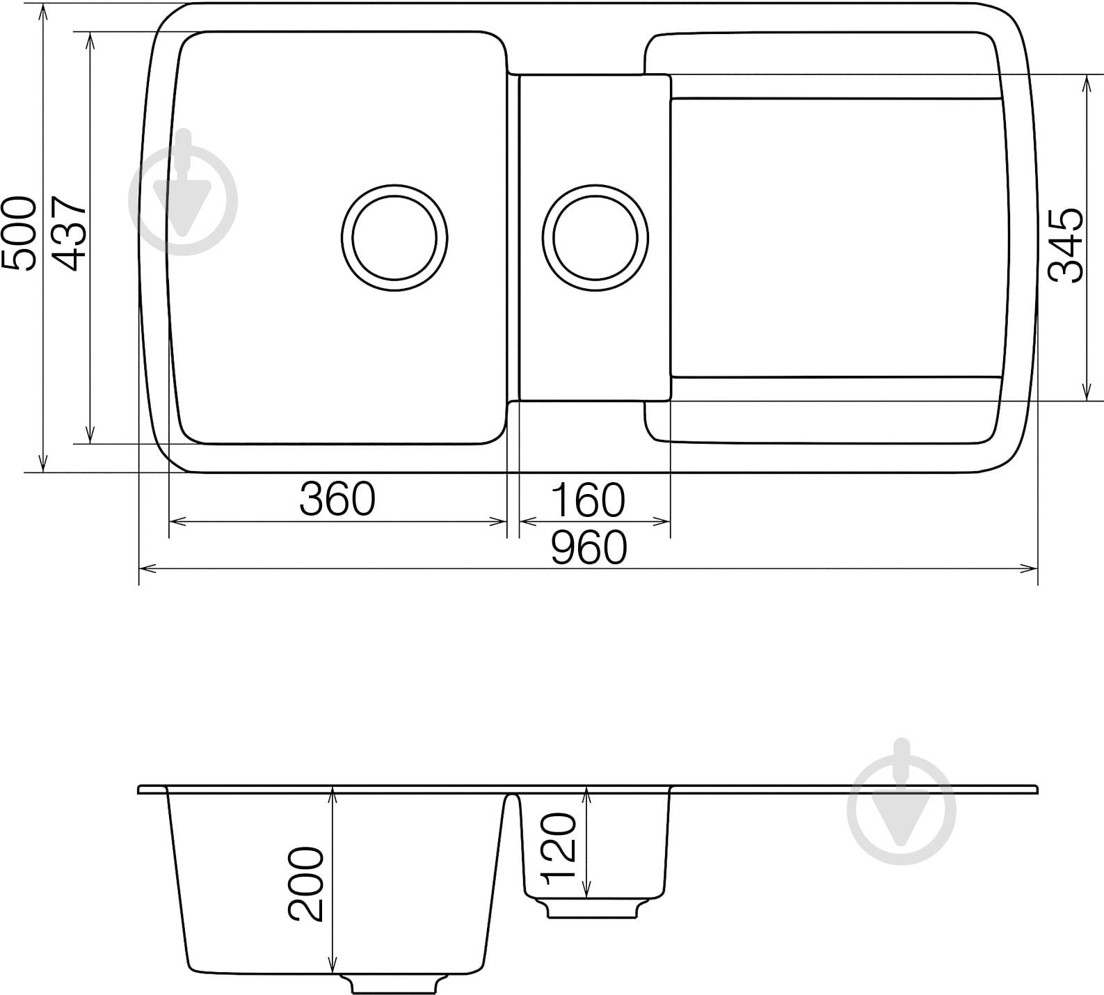 Мийка для кухні Water House Grace GMP 04.96b - фото 4