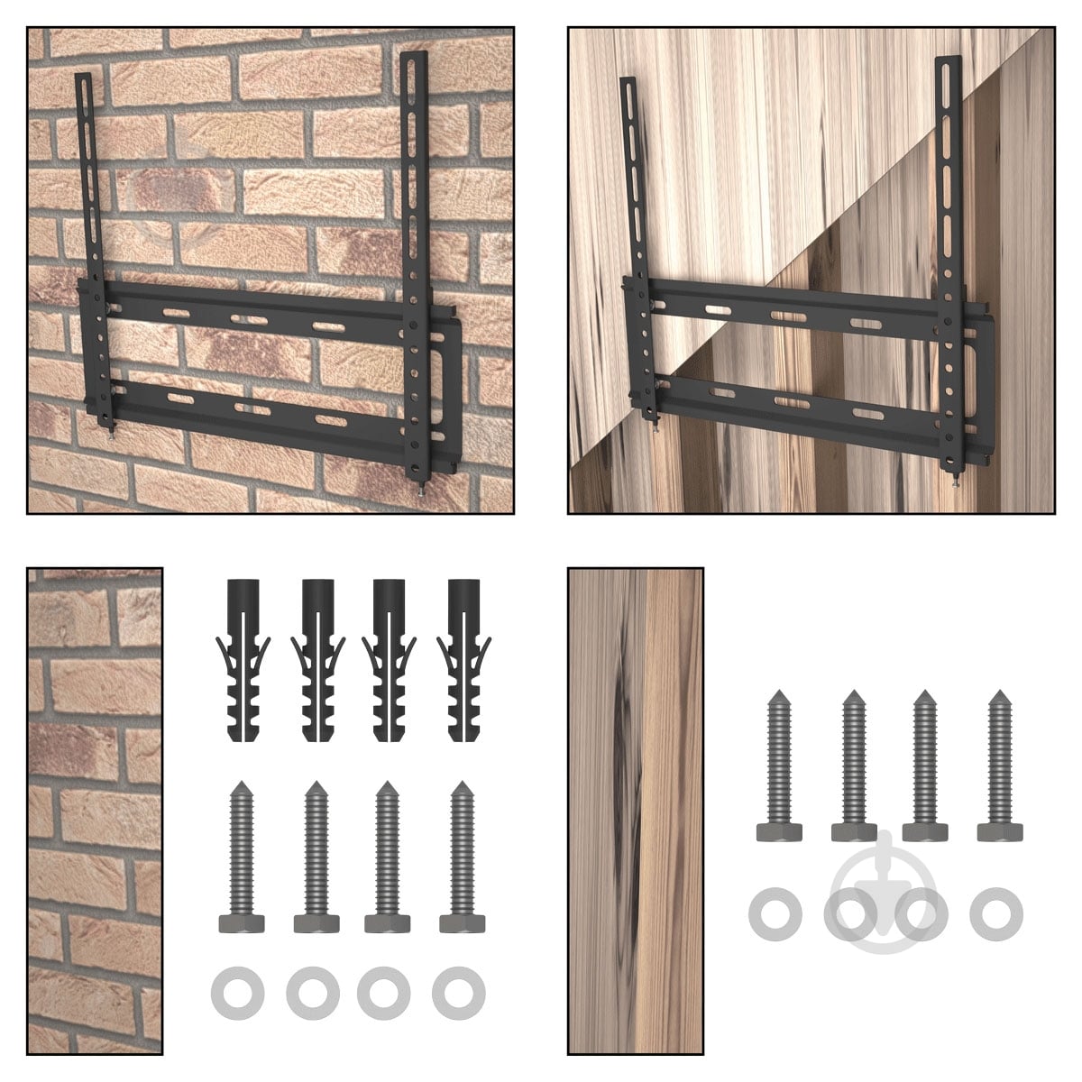 Кріплення для телевізора Valore STW-44 фіксовані 36"-75" чорний - фото 9