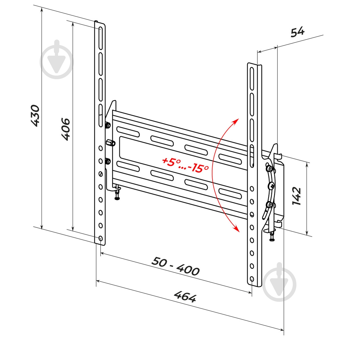 Крепление для телевизора Valore STWA-44 наклонные 36"-75" черный - фото 14