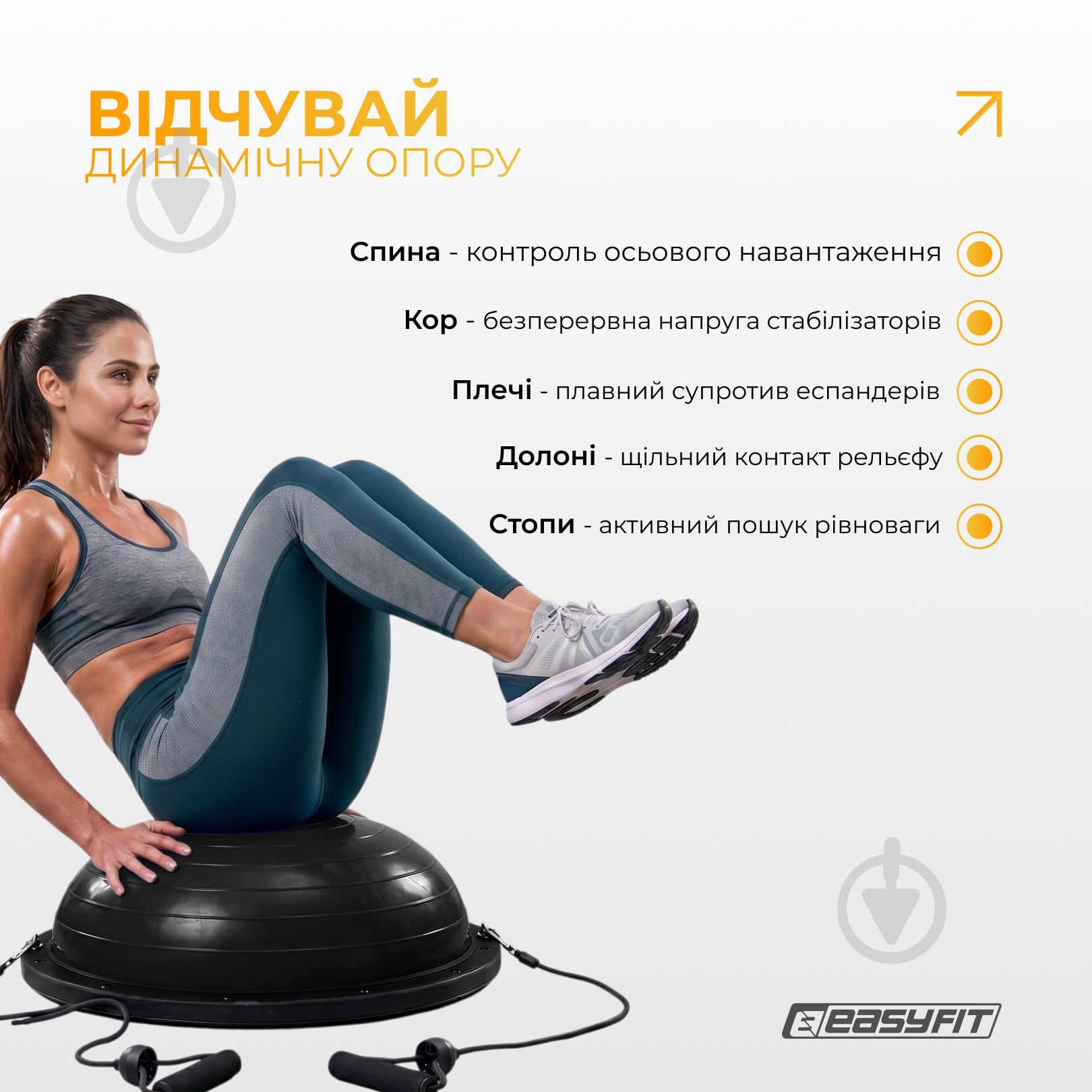 Балансировочная платформа EasyFit BOSU 60 см черная - фото 6