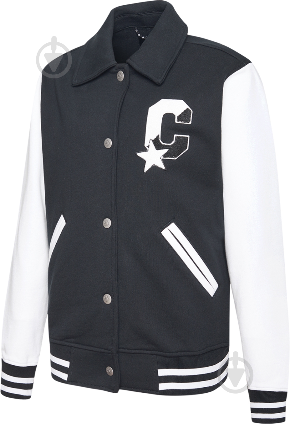 Ветровка женская демисезонная Converse TWISTED VARSITY KNIT JACKET 10018557-001 р.L черная - фото 2