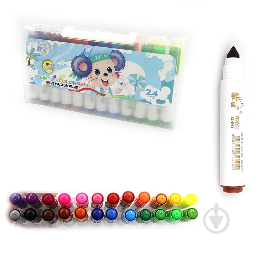 Набір фломастерів 248-24 Mouse товстий наконечник 95 мм 24 кольорів J.Оtten - фото 1 Набір фломастерів 248-24 Mouse товстий наконечник 95 мм 24 кольорів J.Оtten - фото 1