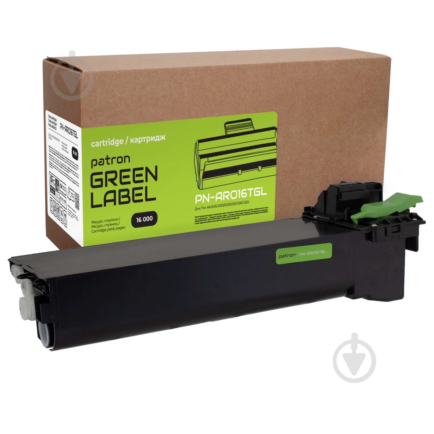 Картридж Patron Sharp AR-016T Green Label (PN-AR016TGL) черный - фото 1