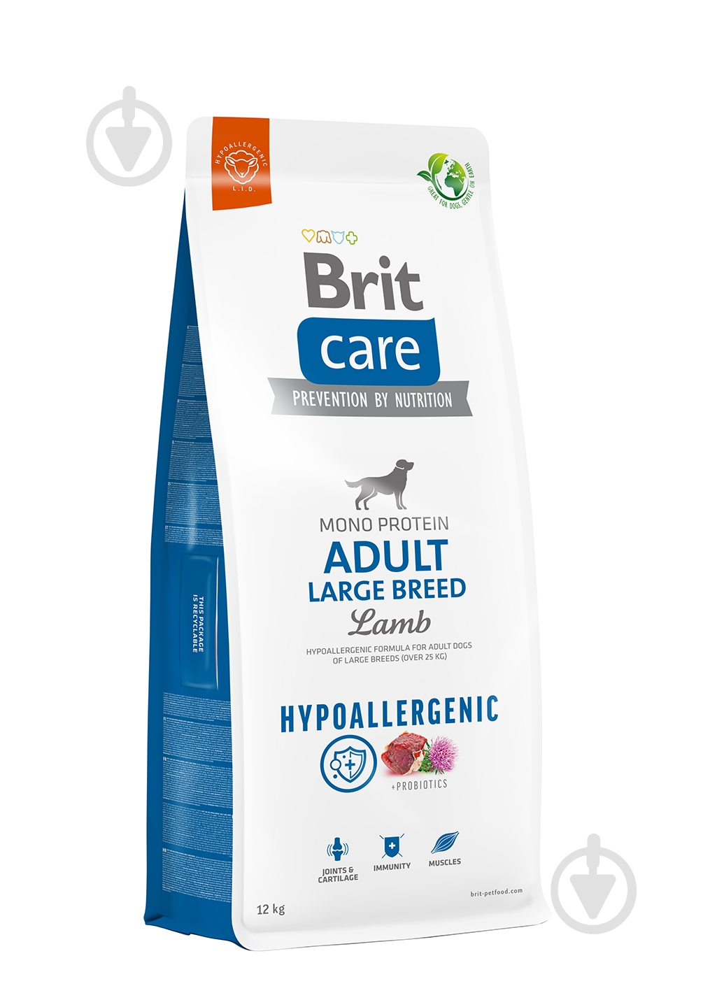 Корм сухий для великих порід Brit Care Hypoallergenic Adult з ягням 12 кг - фото 1