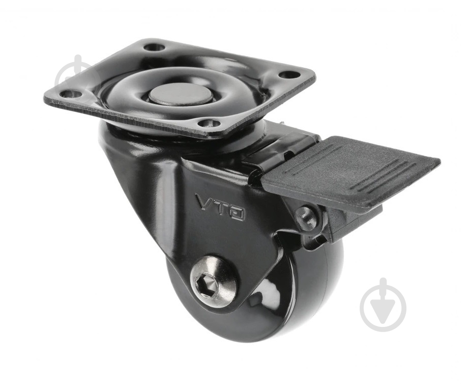 Ролик мебельный GTV CALIBRO d35 мм h-50 мм повортный с стопором черный (колесо для мебели) упаковка 20 шт KM-CALIBRO-35MM-ZH-20 - фото 1 Ролик мебельный GTV CALIBRO d35 мм h-50 мм повортный с стопором черный (колесо для мебели) упаковка 20 шт KM-CALIBRO-35MM-ZH-20 - фото 1