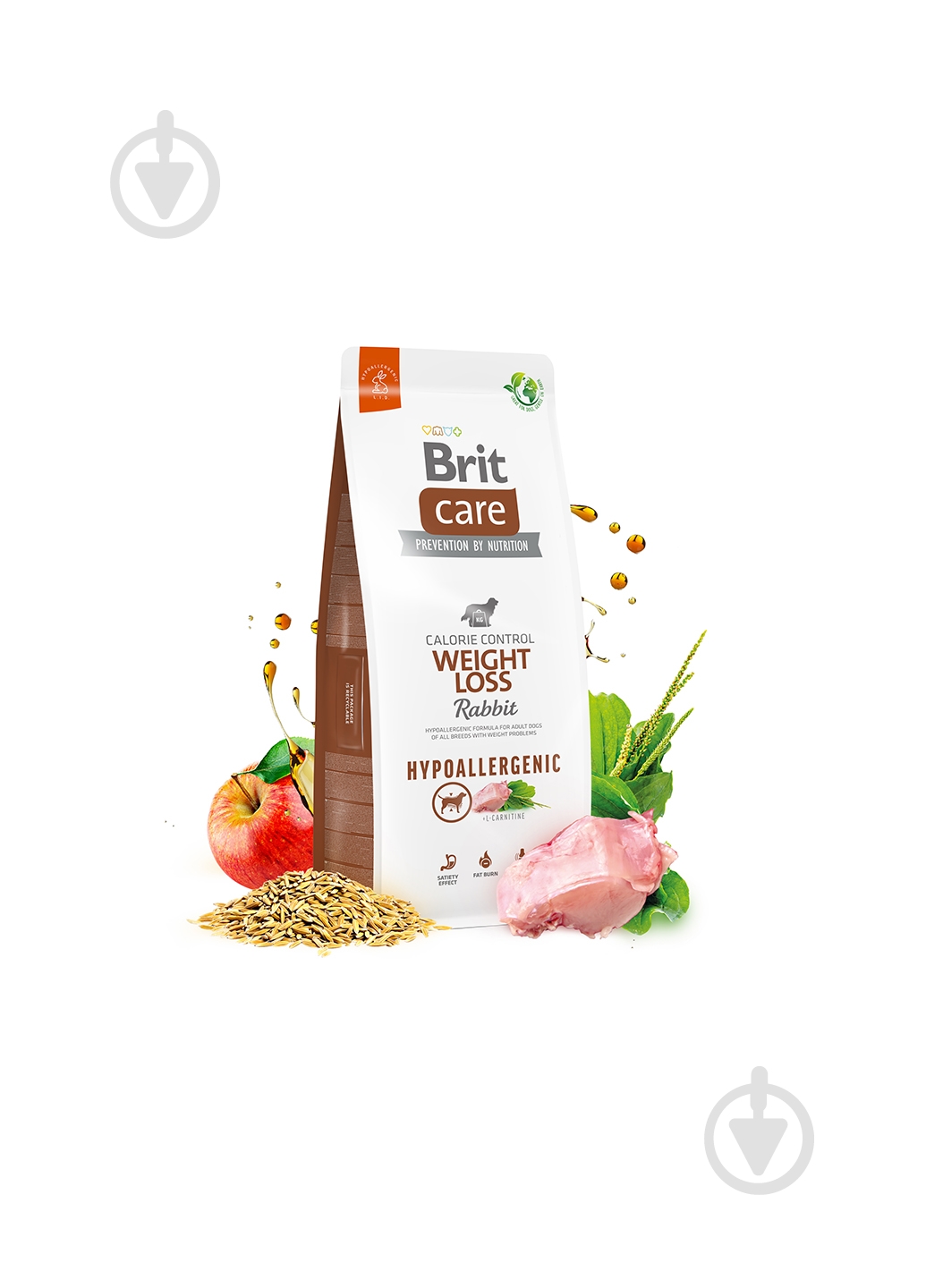 Корм сухий для усіх порід Brit Care Hypoallergenic Weight Loss з кролятиною 1 кг - фото 2