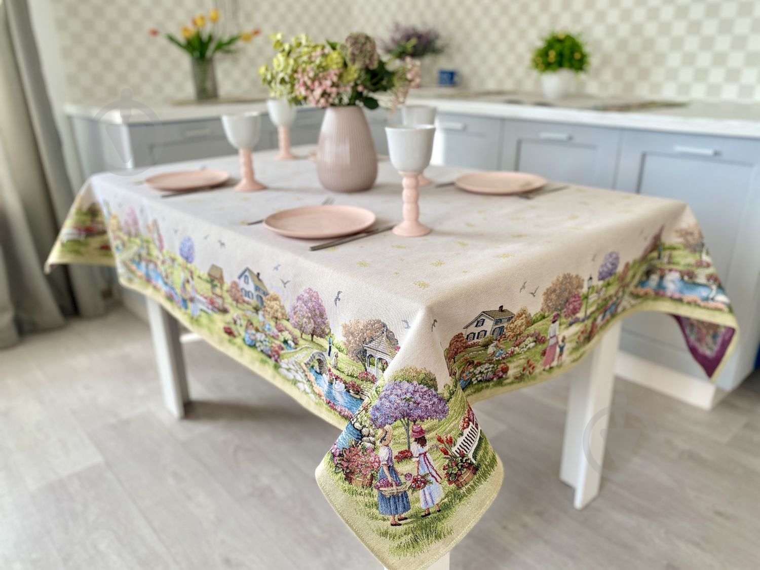 Скатертина RUNNER1185-180 137x180 см білий із малюнком Limaso - фото 3