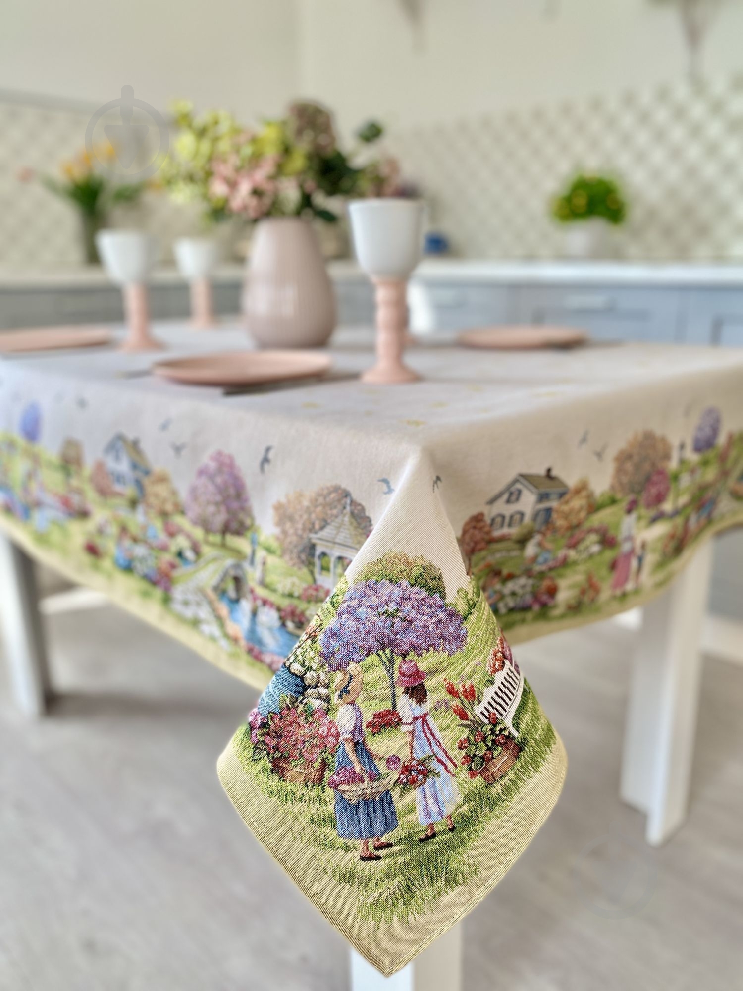 Скатертина RUNNER1185-180 137x180 см білий із малюнком Limaso - фото 2