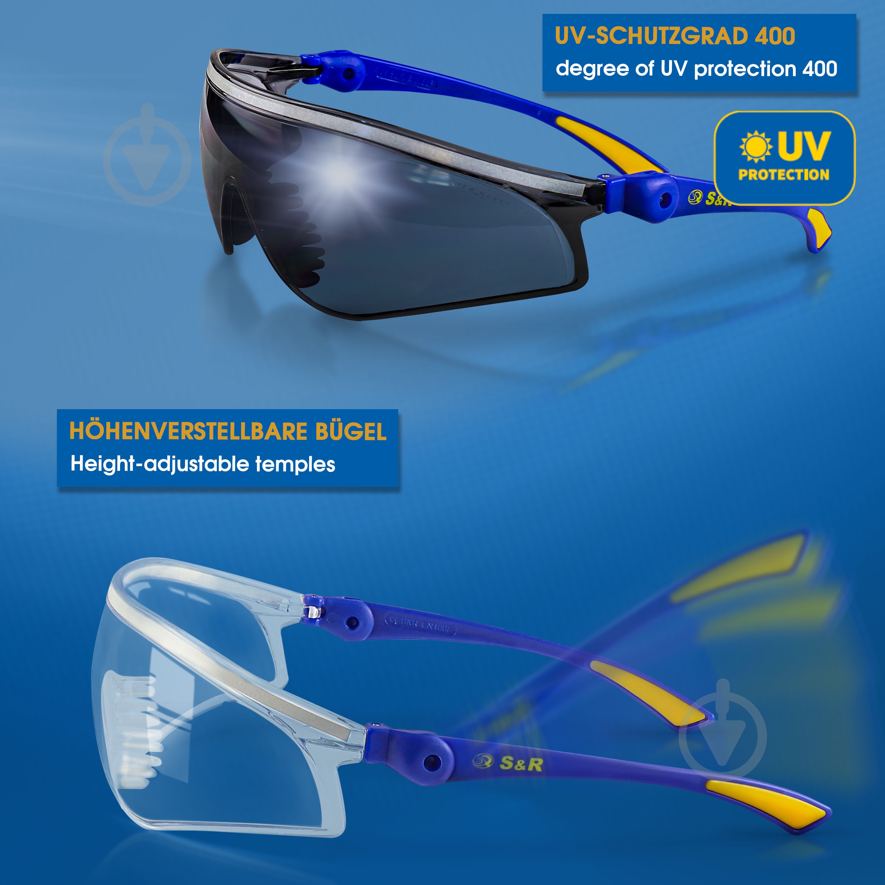 Окуляри захисні S&R 2 шт. - фото 3 Окуляри захисні S&R 2 шт. - фото 3