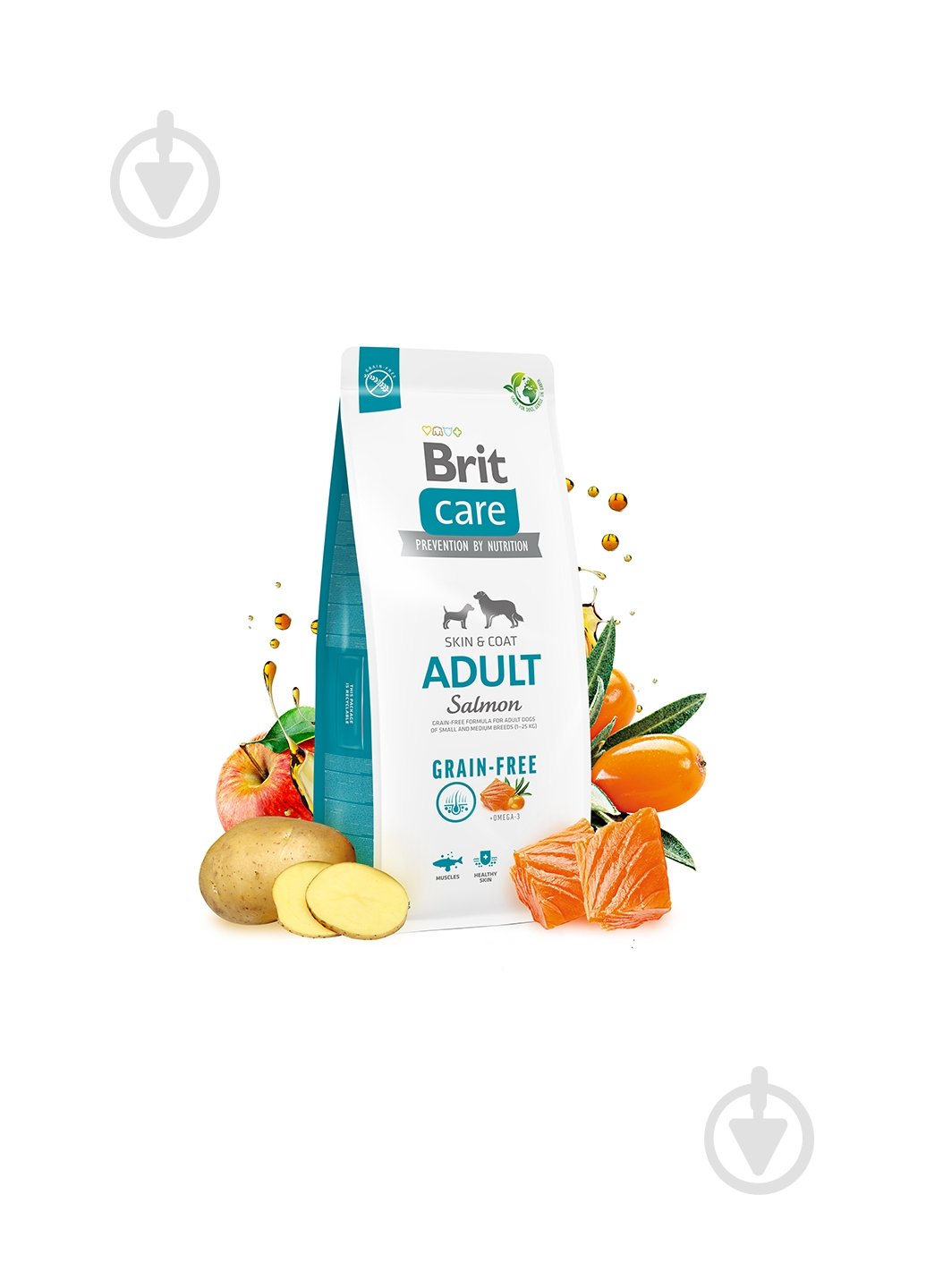 Корм сухий беззерновий для середніх порід Brit Care Grain-free Adult з лососем 3 кг - фото 2