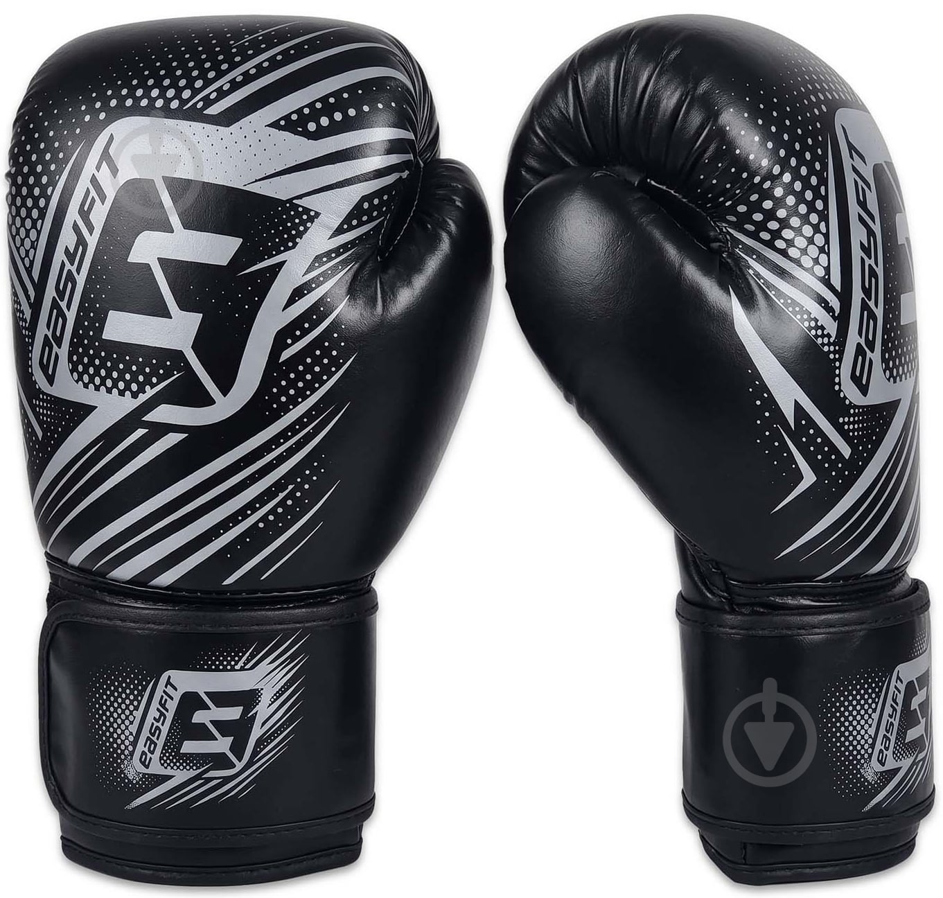 Боксерские перчатки EasyFit р. 6 PowerPunch черный - фото 1