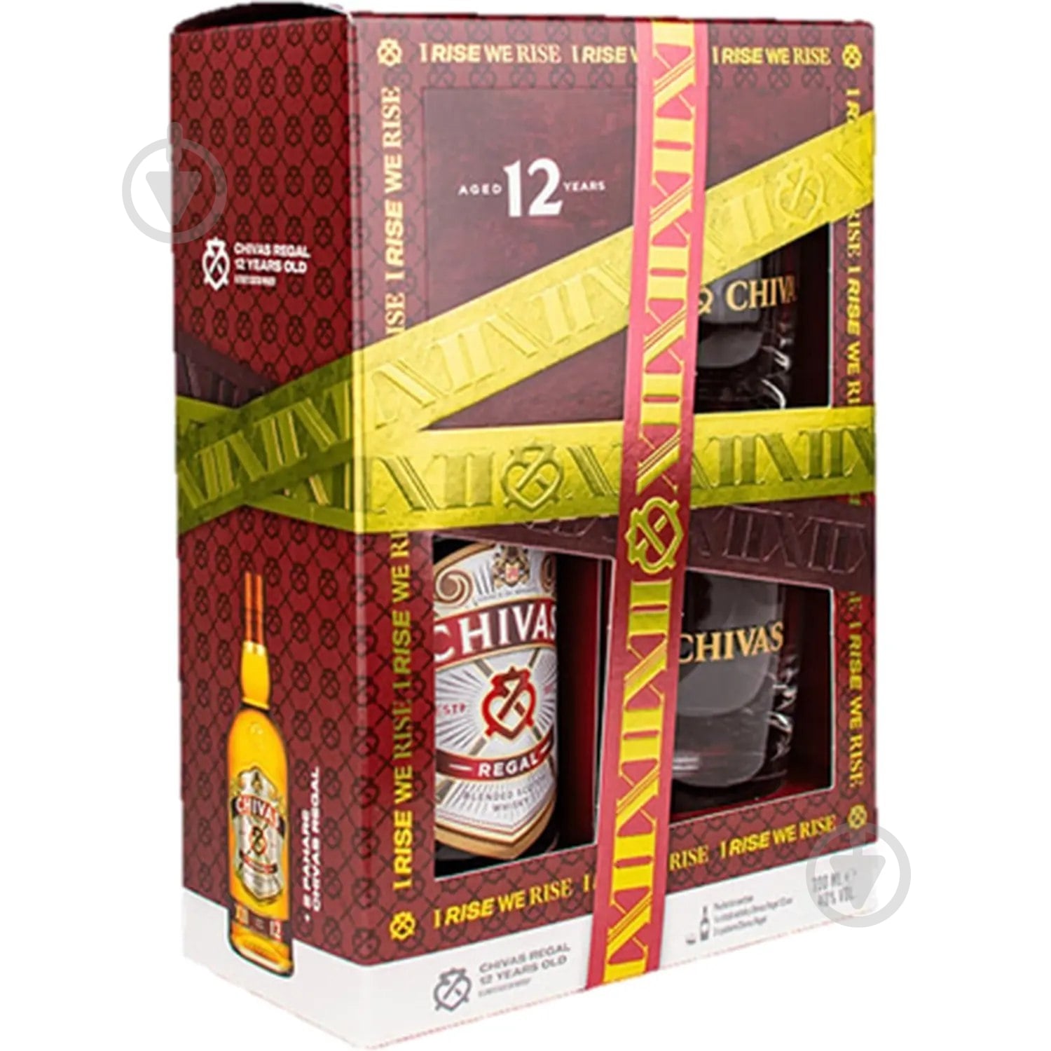 ᐉ Виски Chivas Regal 12 років + 2 склянки 0,7 л • Купить в Киеве