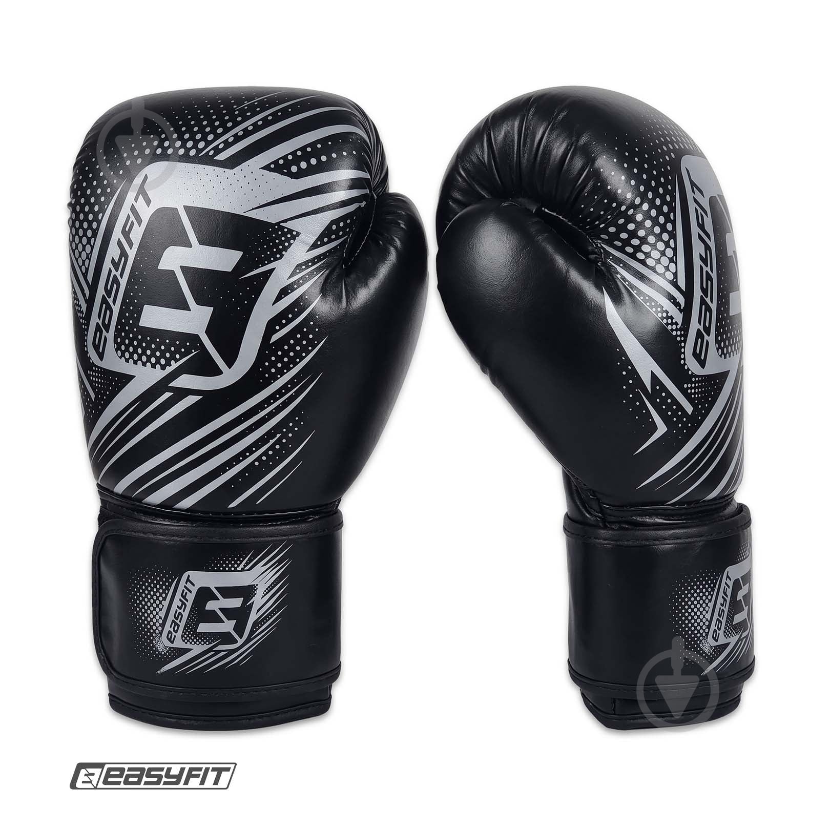 Боксерские перчатки EasyFit р. 8 PowerPunch черный - фото 1