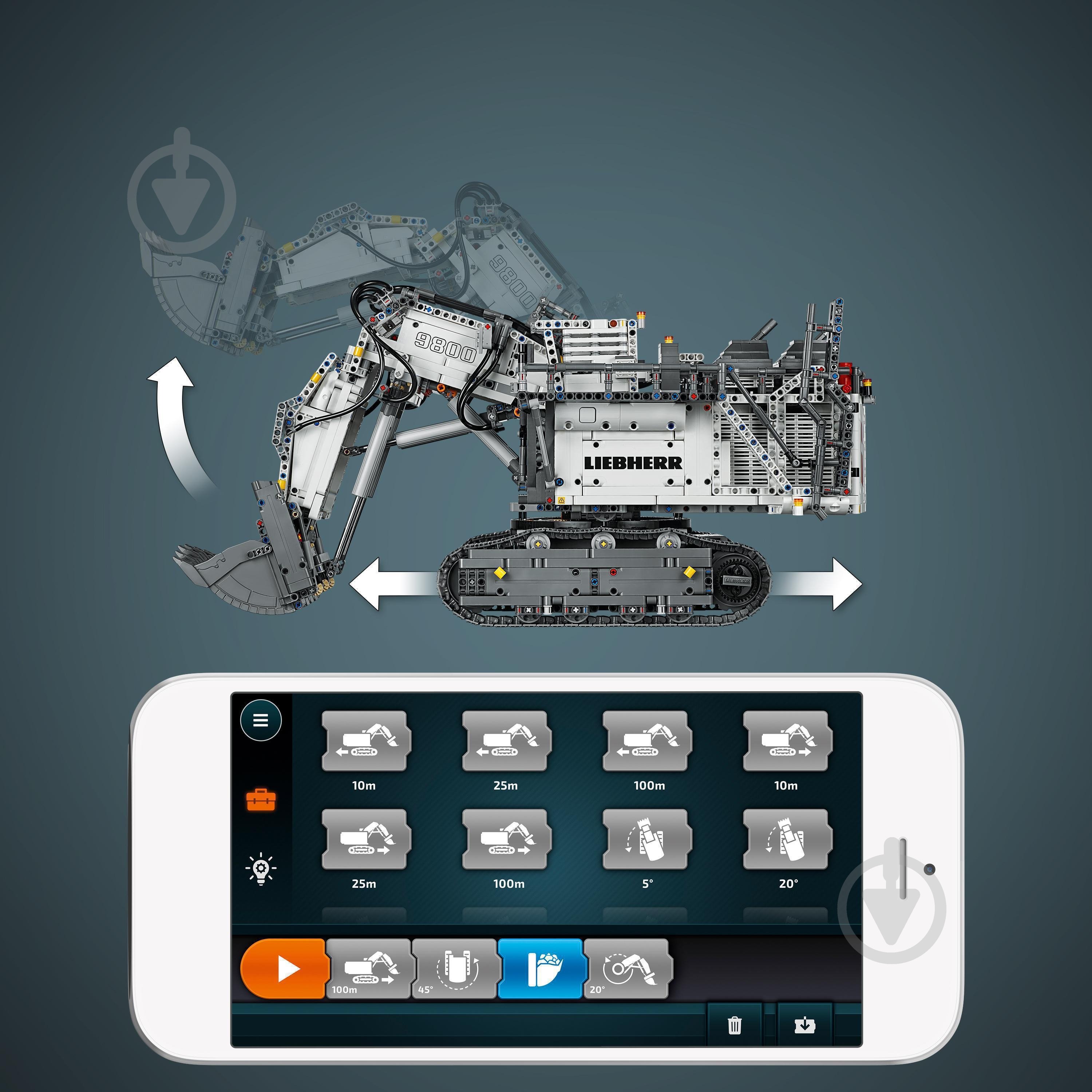 Конструктор LEGO Technic Экскаватор Liebherr R 9800 42100 - фото 11