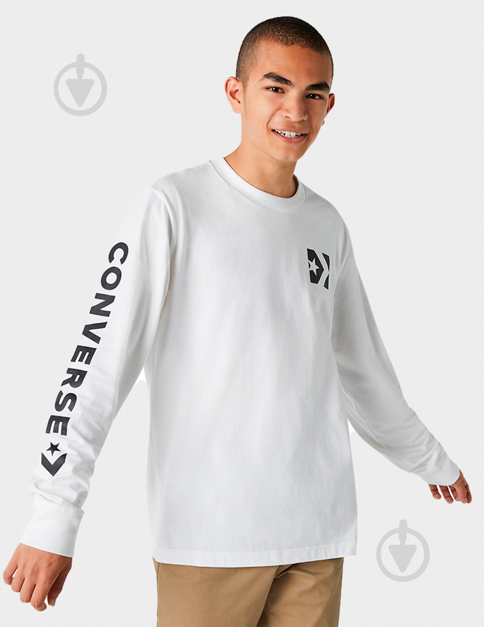 Футболка Converse Wordmark LS Tee 10017451-102 р.L белый - фото 5