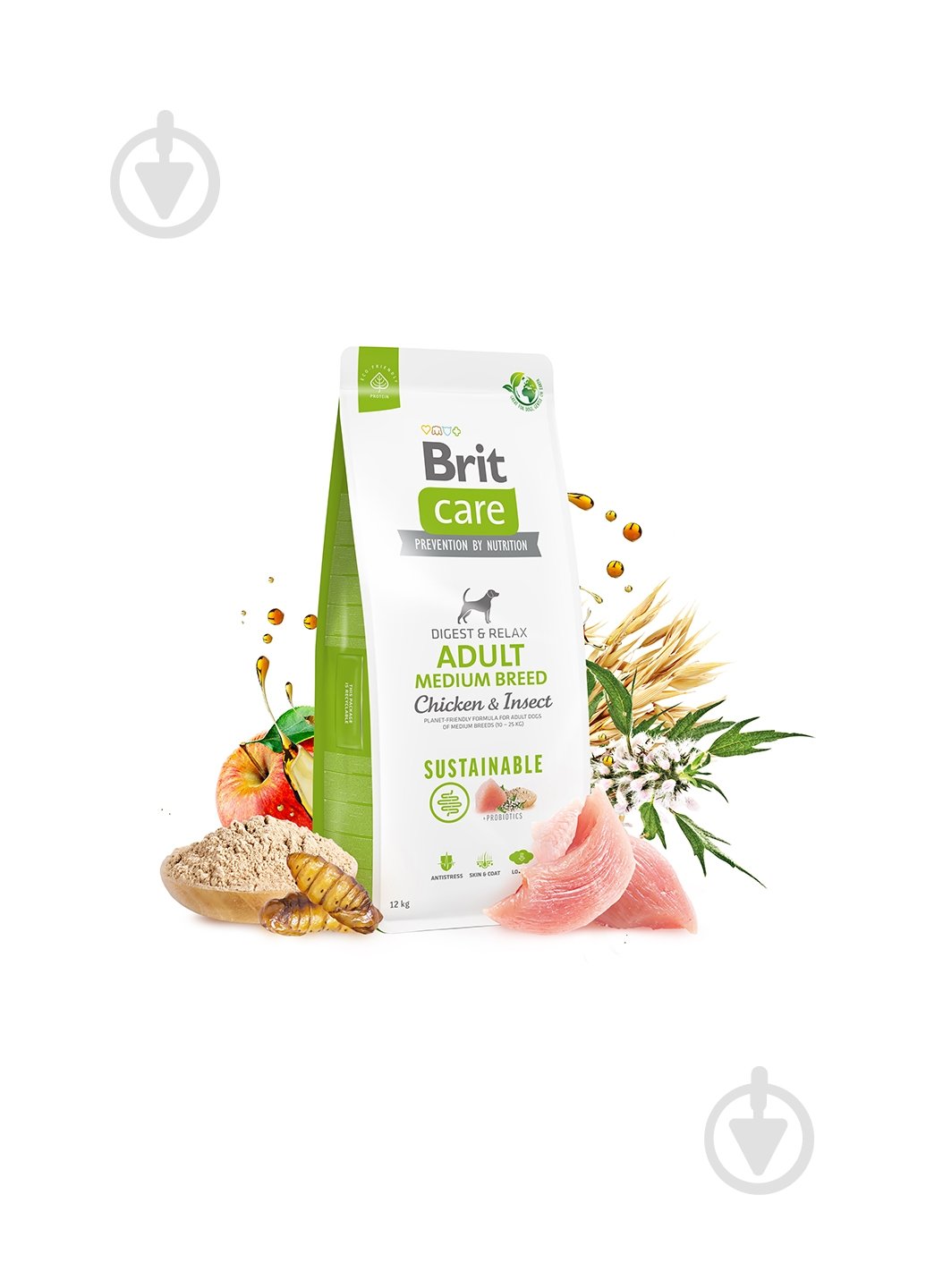 Корм сухий для середніх порід Brit Care Sustainable Adult Medium Breed з куркою 3 кг - фото 2