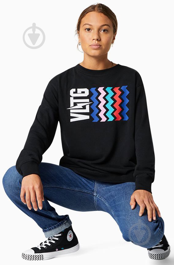 Свитшот Converse Voltage Crew 10018394-001 р. S черный - фото 4 Свитшот Converse Voltage Crew 10018394-001 р. S черный - фото 4