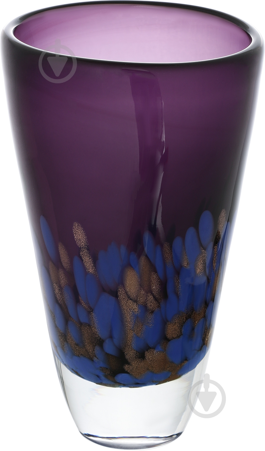 Ваза стеклянная Iris 22 см 22 см фиолетовая Другое - фото 1